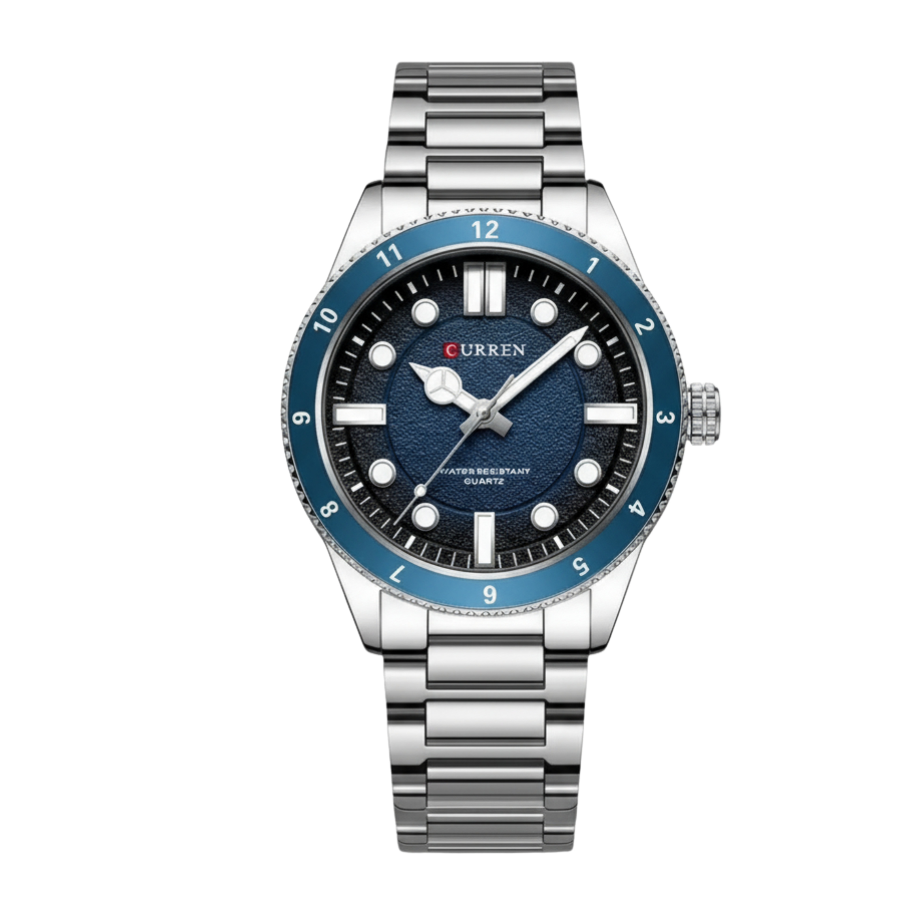 Montre Homme Curren 8450 Fond Bleu – Chronographe Acier 43 mm