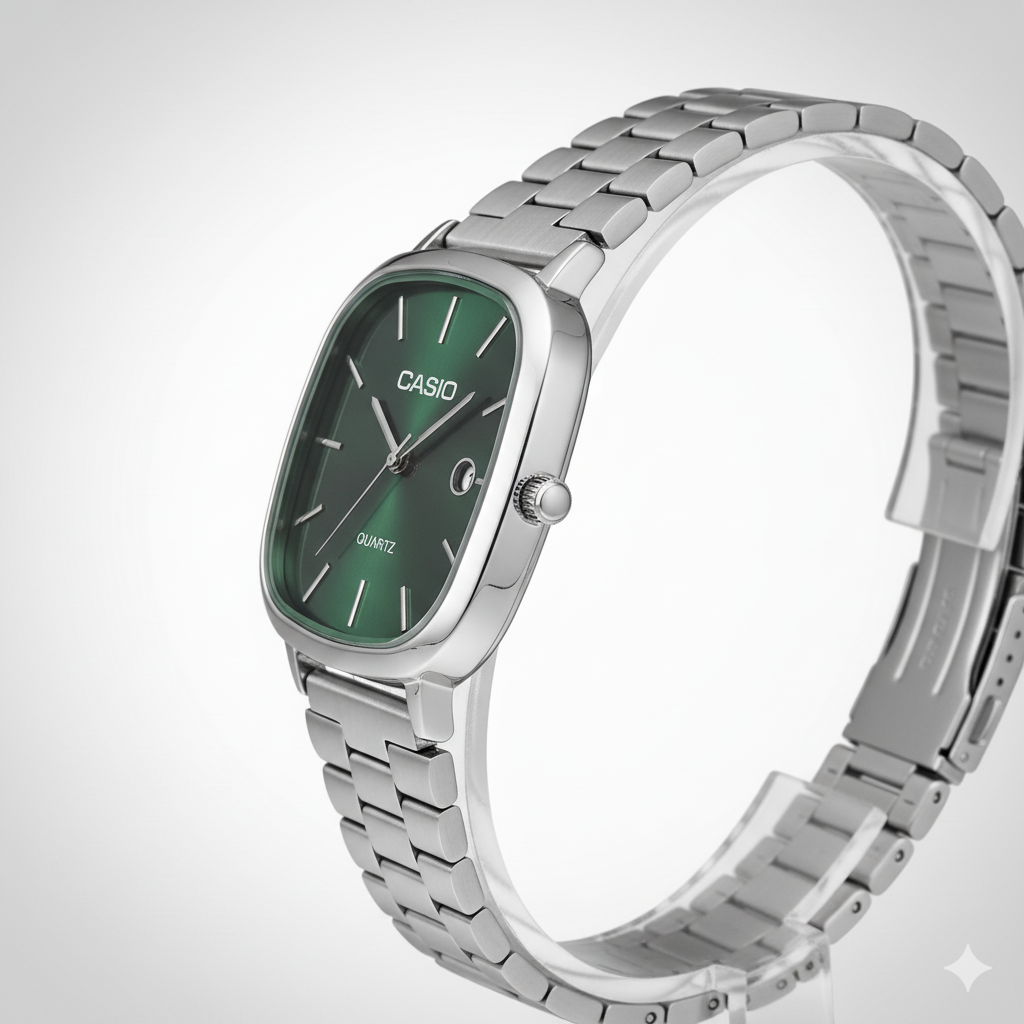 Montres Casio Couple - Élégance Verte pour Homme & Femme
