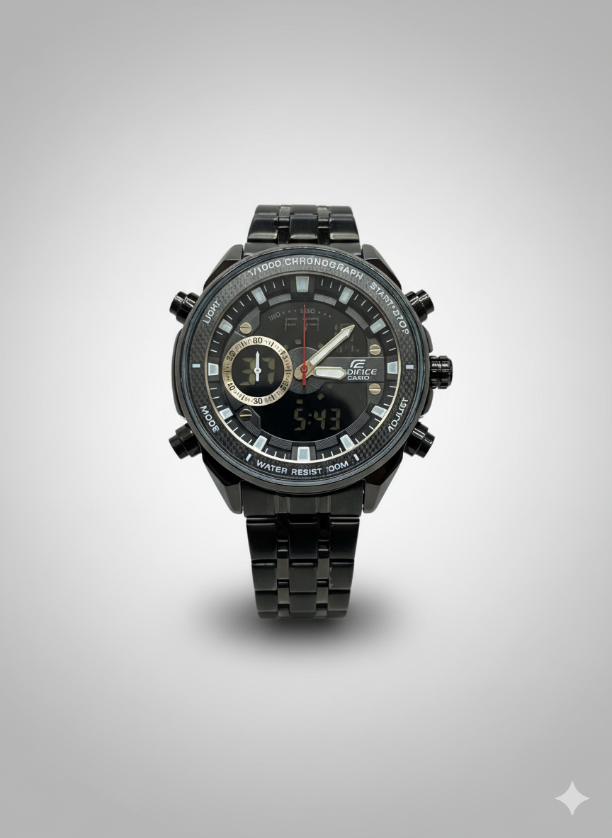 Montre CASIO EDIFICE Noire Élégante et Robuste