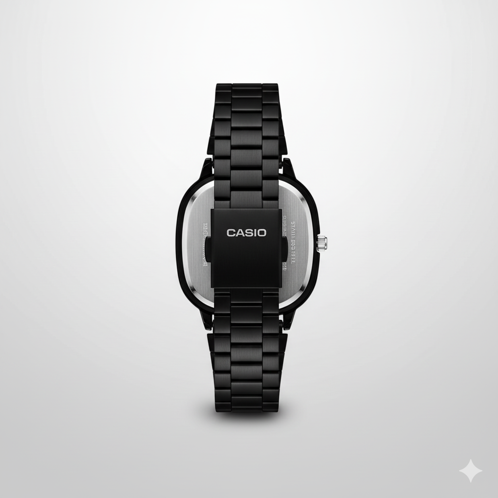 Montre Casio Analogique Noire Carrée en Métal | watchfyy