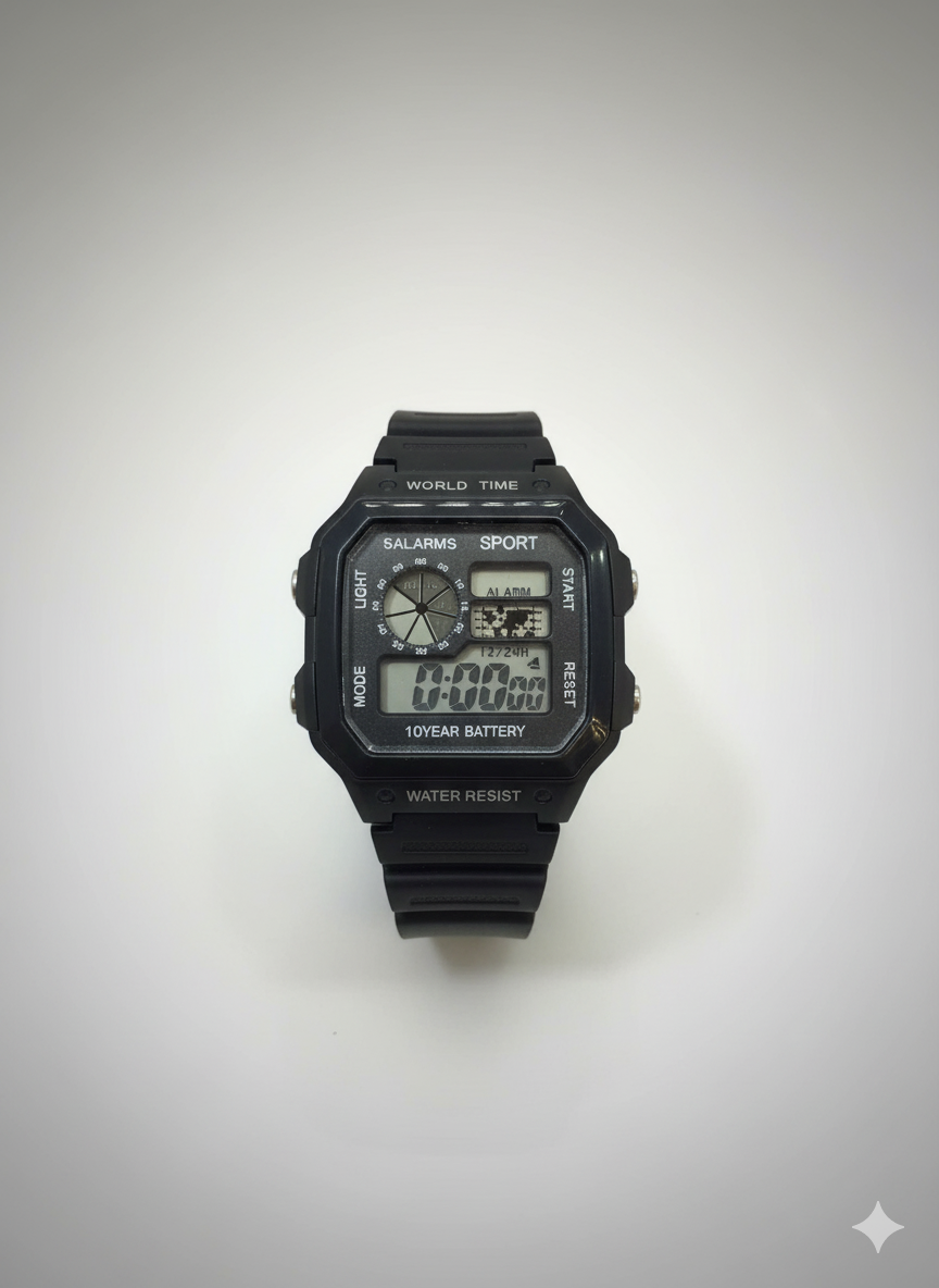 Casio AE-1200WH – Montre Digitale Homme “Casio Royale” au Style Rétro et Multifonction
