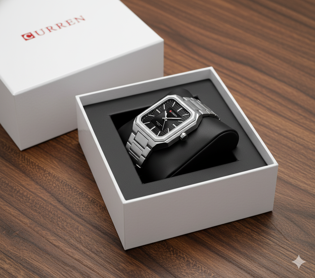 Montre Homme Curren 8457 – Finition Argent Élégante