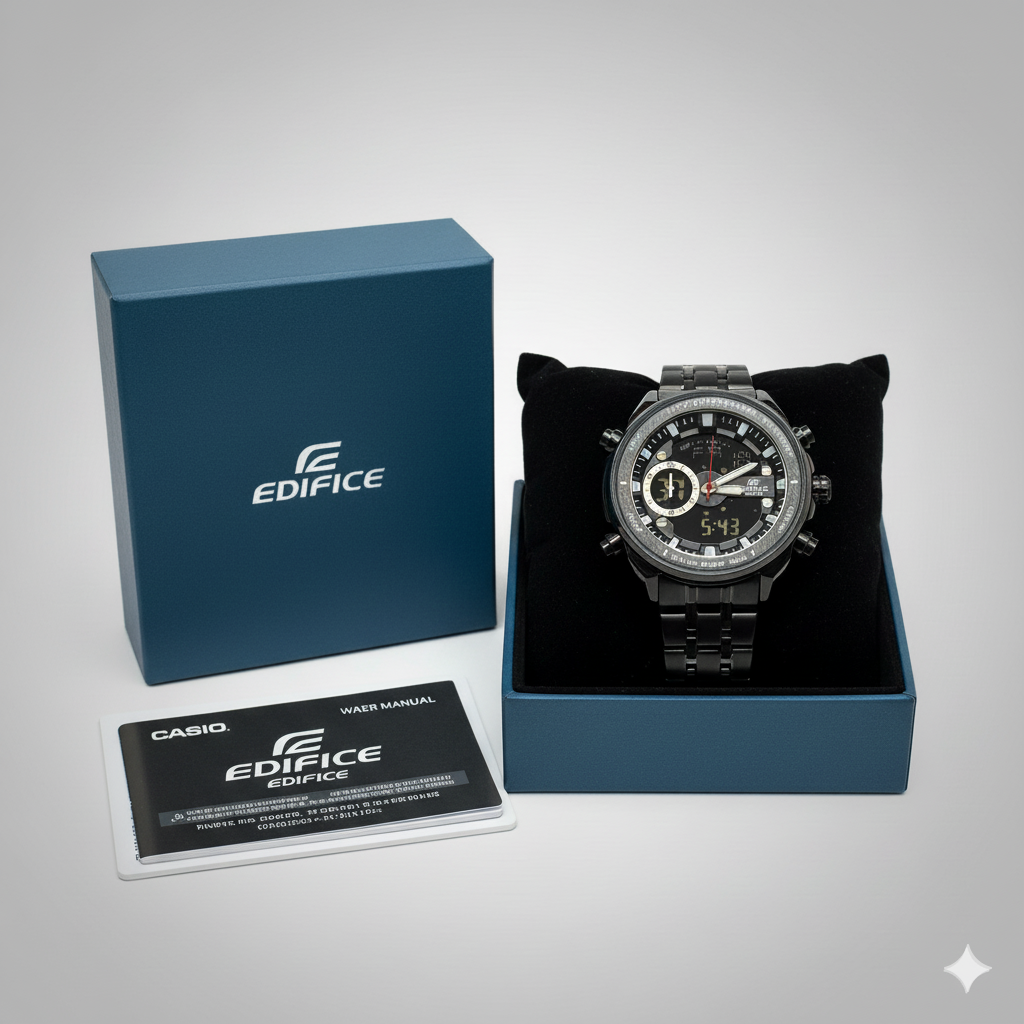 Montre CASIO EDIFICE Noire Élégante et Robuste