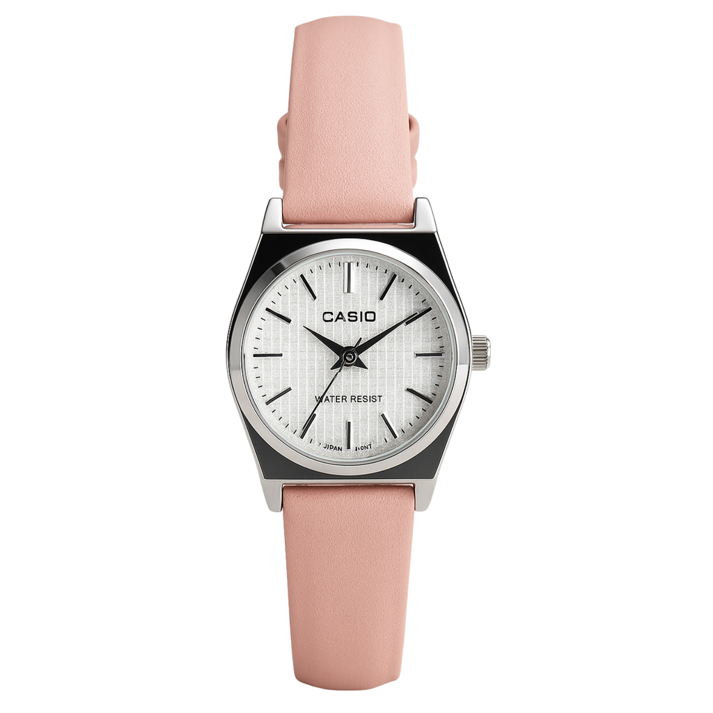 Casio Rose Élégance – Montre Femme Cuir Rose Poudré