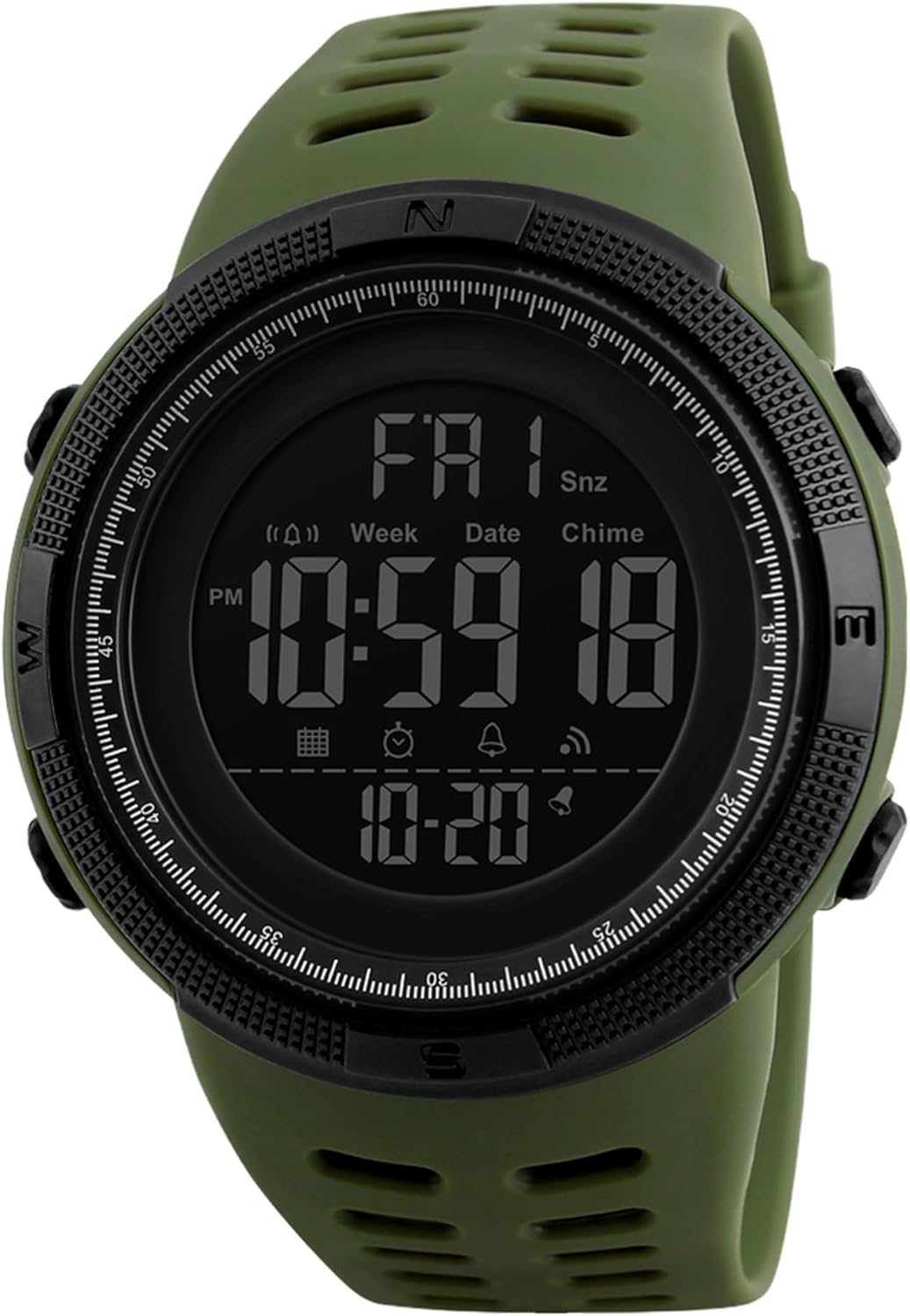 Montre Numérique Sport TOMI Homme & Femme – Étanche 5ATM, Chronographe Multifonction LED
