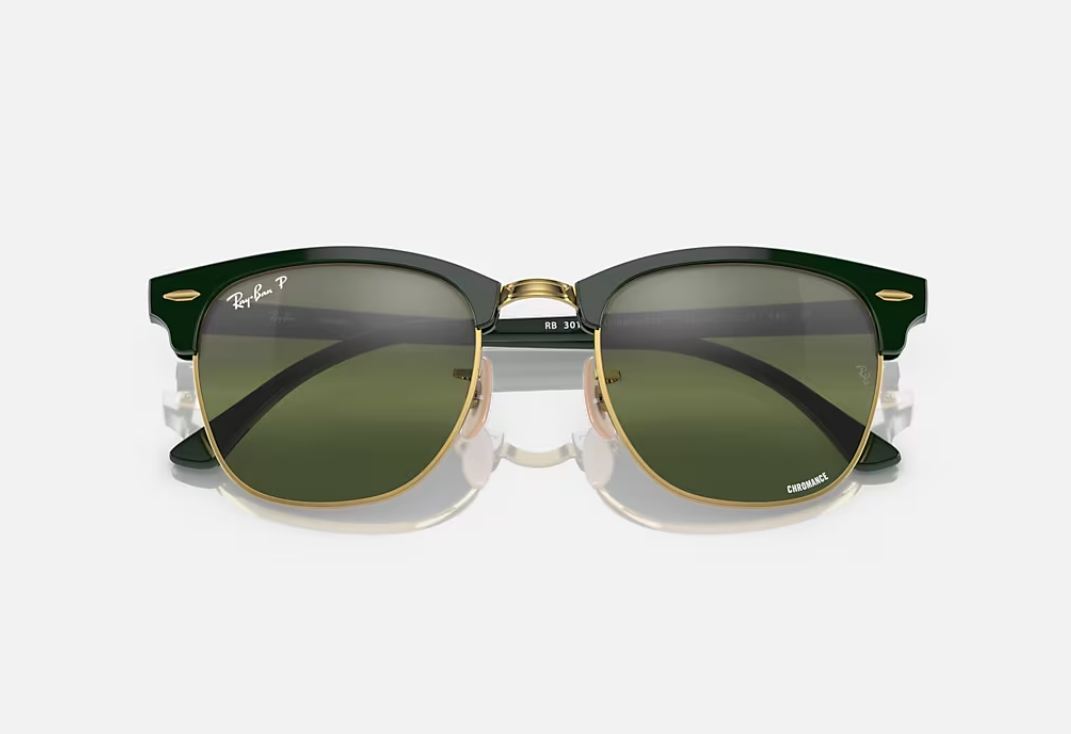 Ray-Ban Clubmaster RB3016 Or & Vert – Polarisées UV400