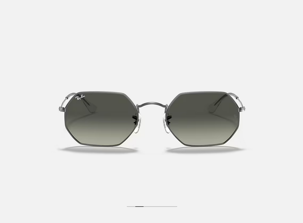 Ray-Ban Hexagonal Métal – Verres Dégradés Gris & Monture Argentée