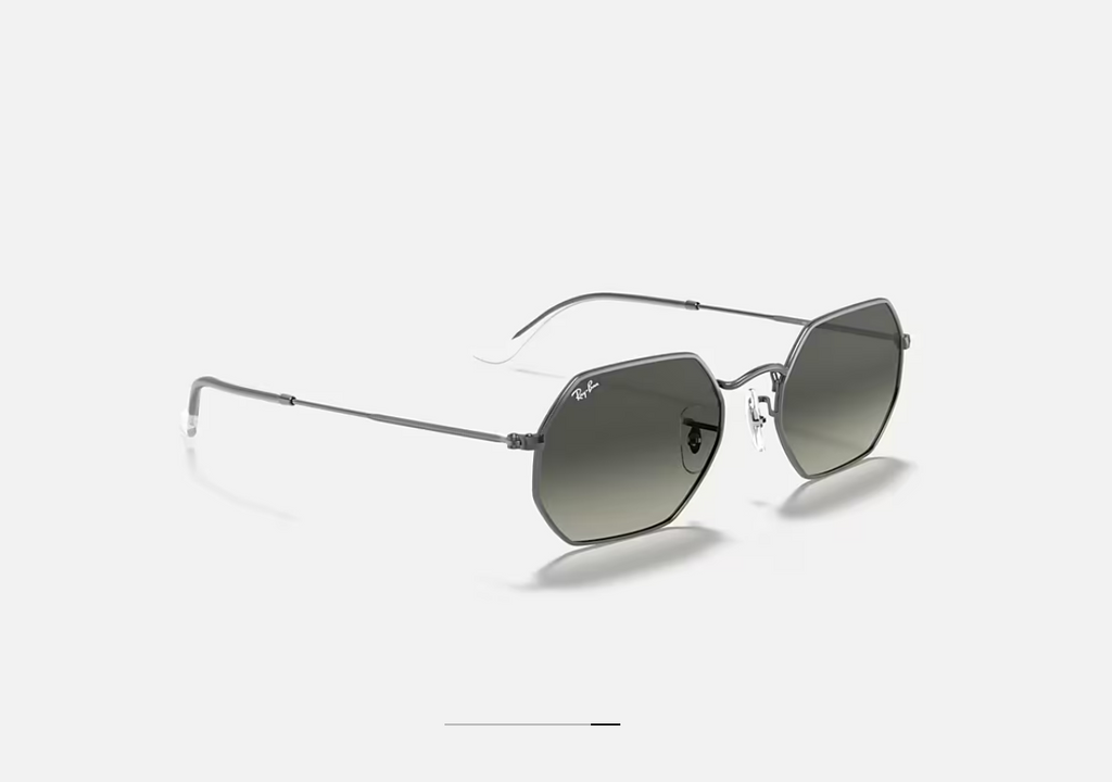Ray-Ban Hexagonal Métal – Verres Dégradés Gris & Monture Argentée