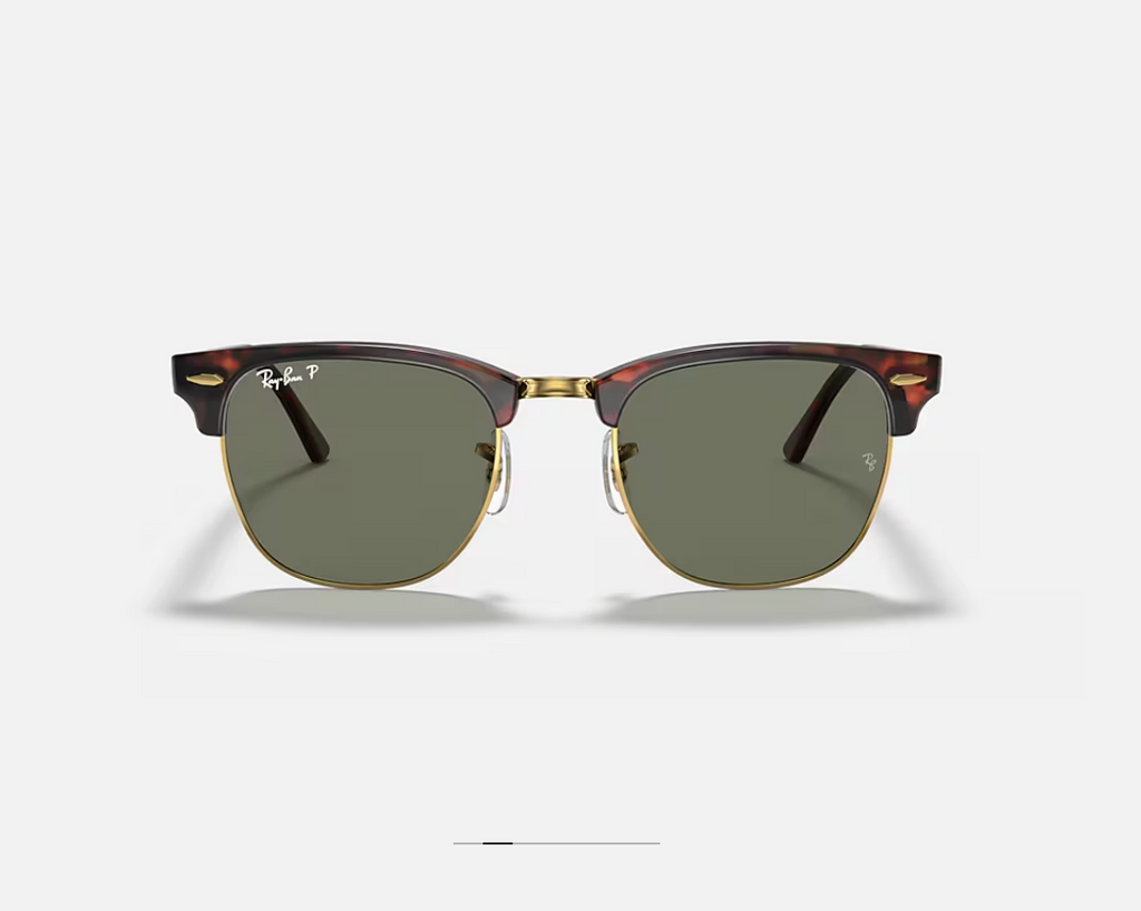 Ray-Ban Clubmaster Classique – Monture Écaille & Verre Vert Polarisé