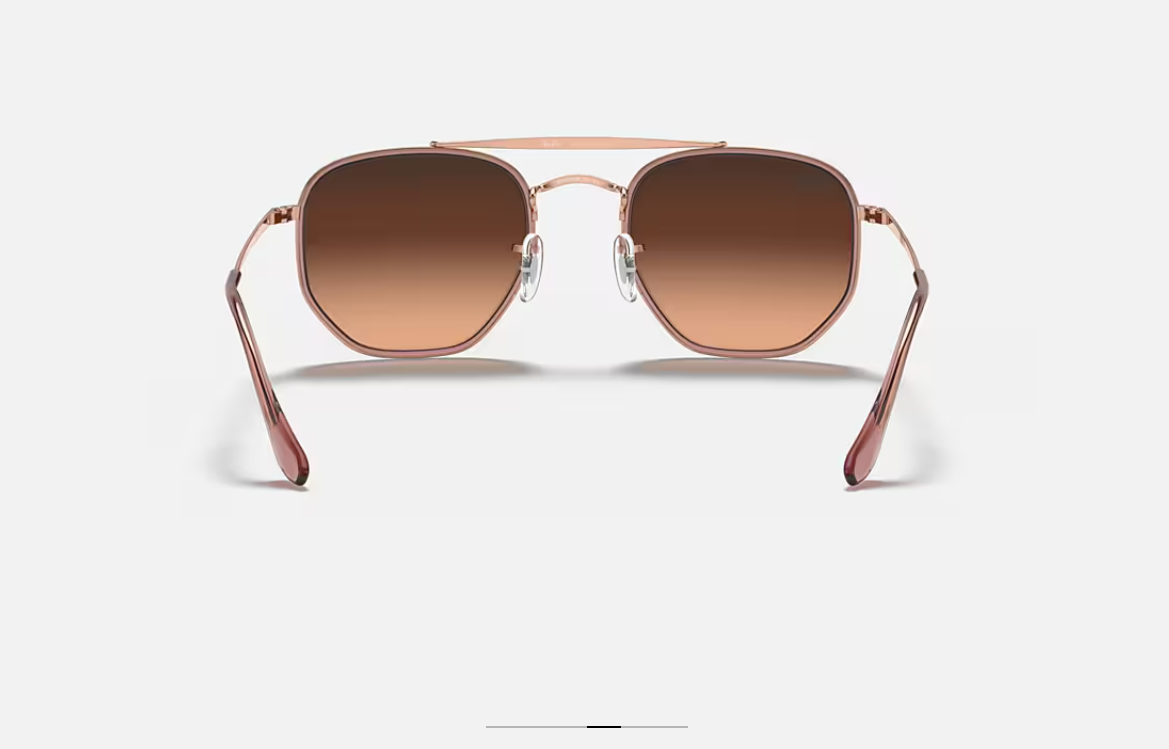 Ray-Ban Hexagonal Double Pont – Monture Or Rose & Verres Bruns Dégradés