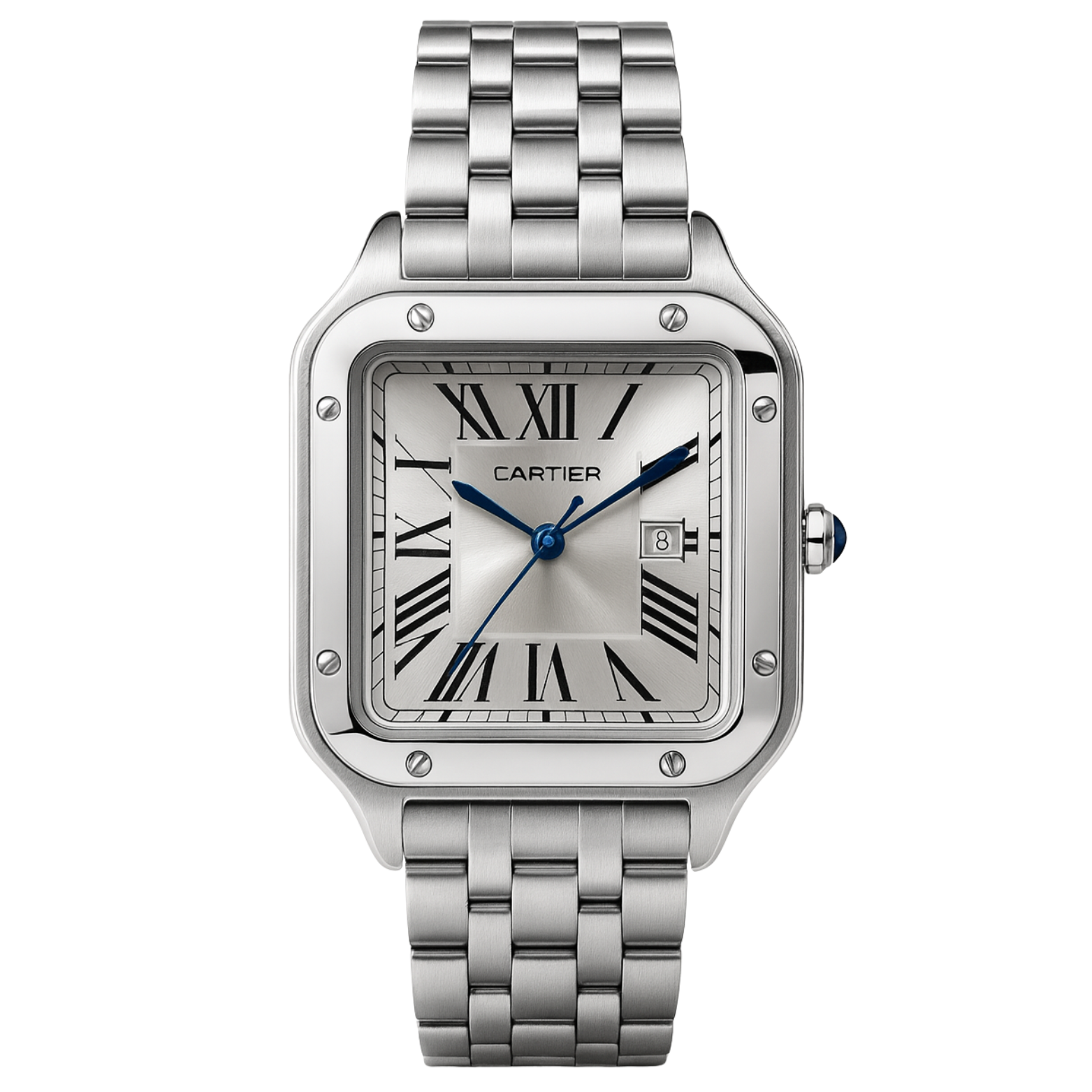 Montre Cartier Style Santos en Acier Inoxydable Argent – Design Classique et Intemporel