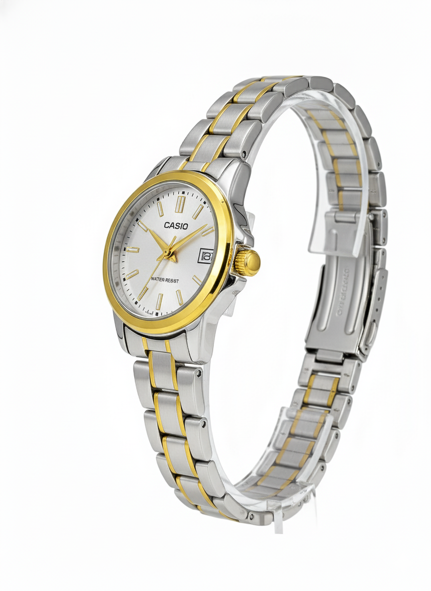 Montre Casio Femme Élégante Bicolore Blanche LTP