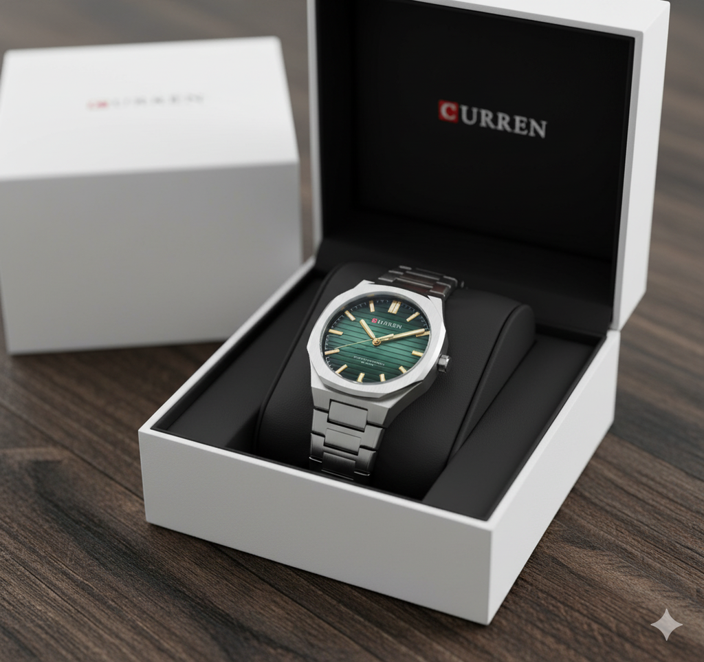 Montre Homme Curren 8456 – Cadran Vert & Design Raffiné