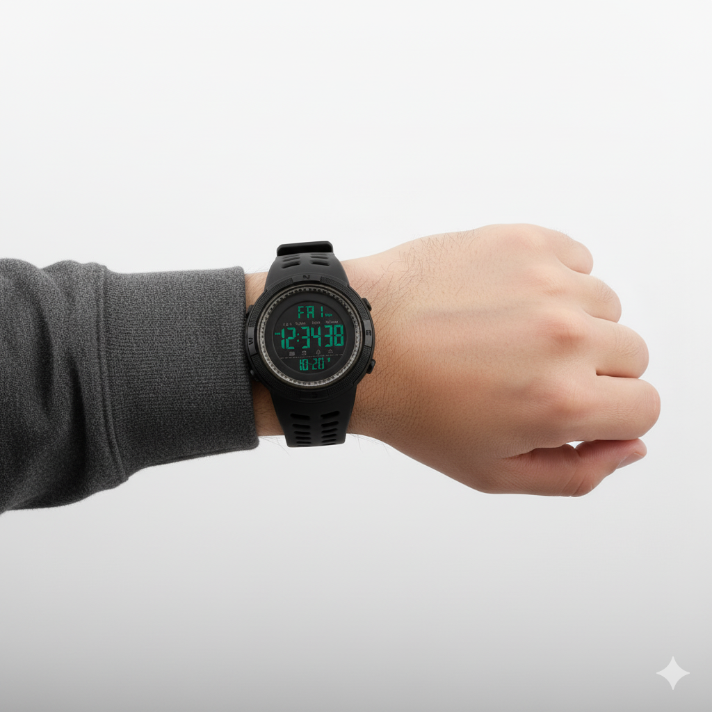 Montre Numérique Sport TOMI Homme & Femme – Étanche 5ATM, Chronographe Multifonction LED