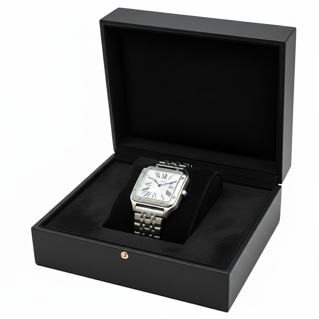 Montre Cartier Style Santos en Acier Inoxydable Argent – Design Classique et Intemporel