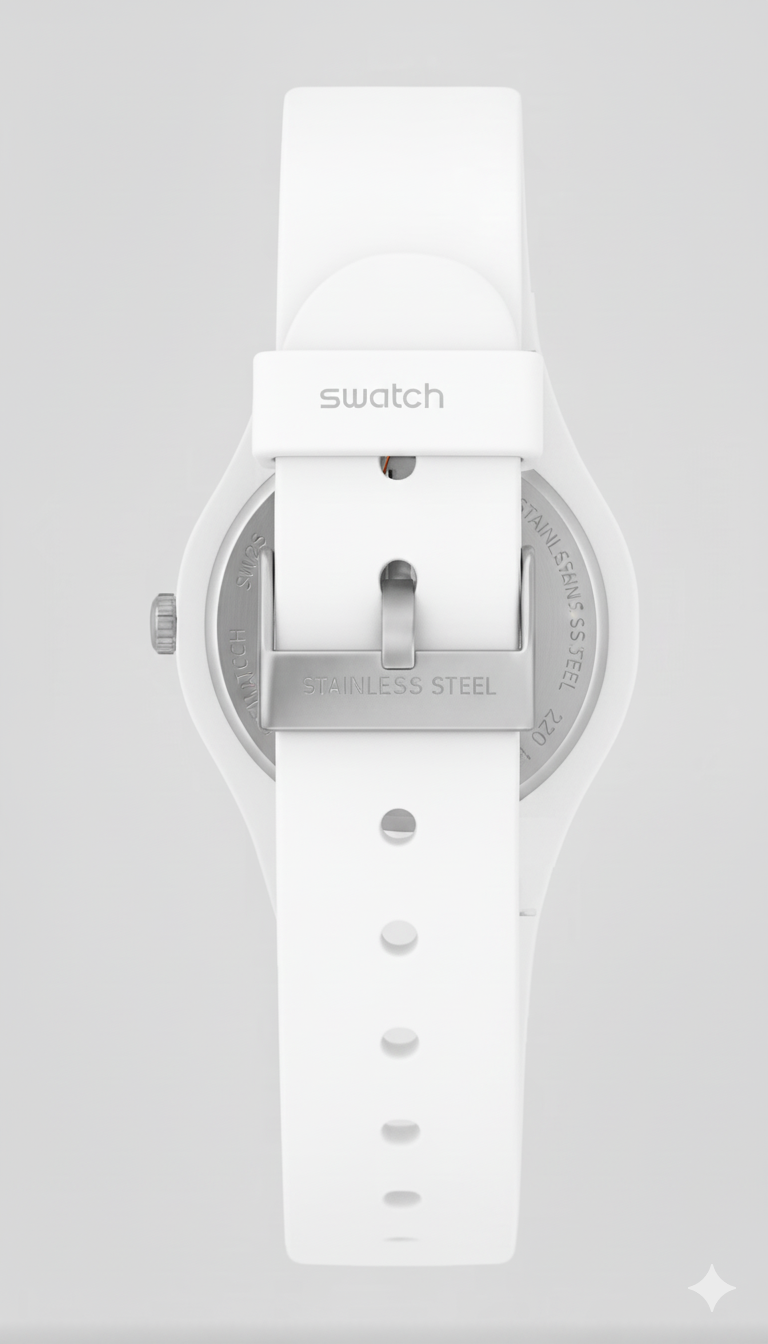 Swatch Femme Blanche Quartz Swiss – Design Élégant Blanc & Beige Doré | Résistante à l’eau, Garantie 2 Ans