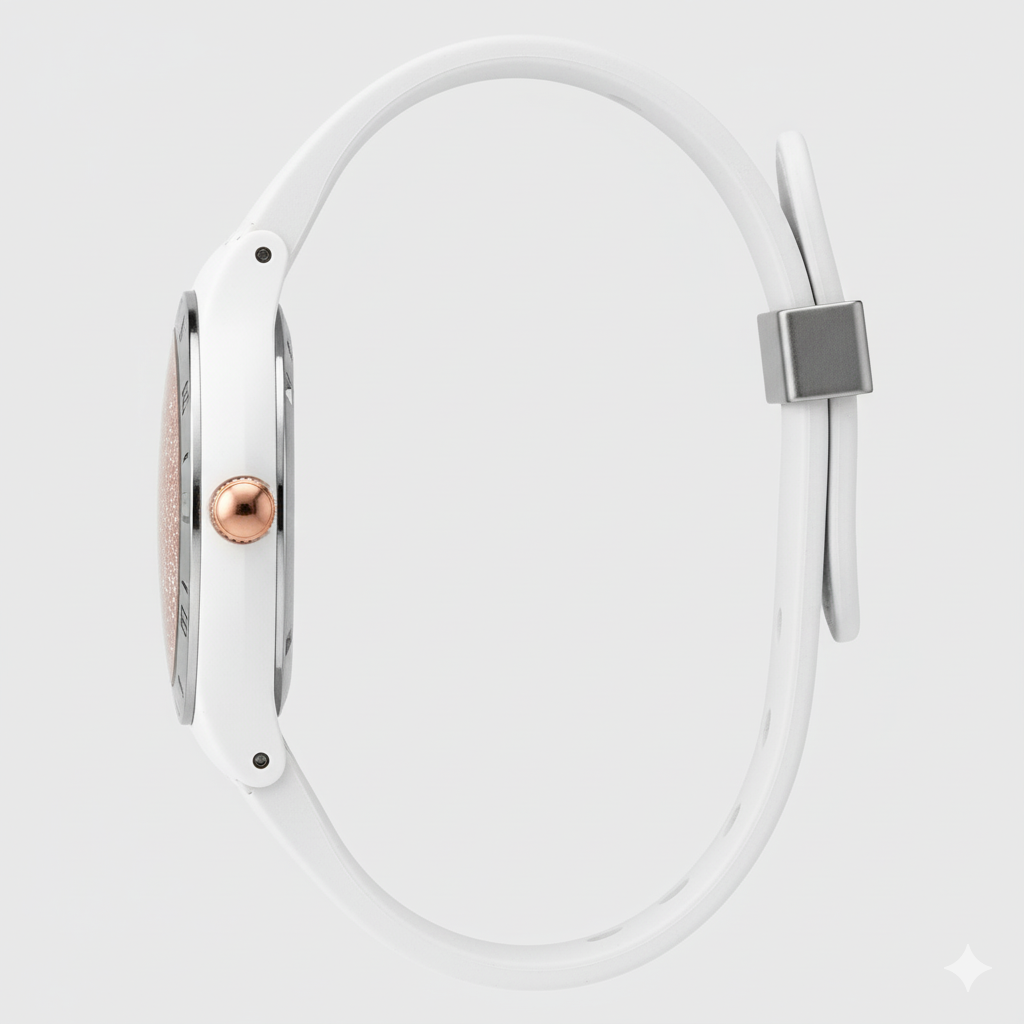 Swatch Femme Blanche Quartz Swiss – Design Élégant Blanc & Beige Doré | Résistante à l’eau, Garantie 2 Ans