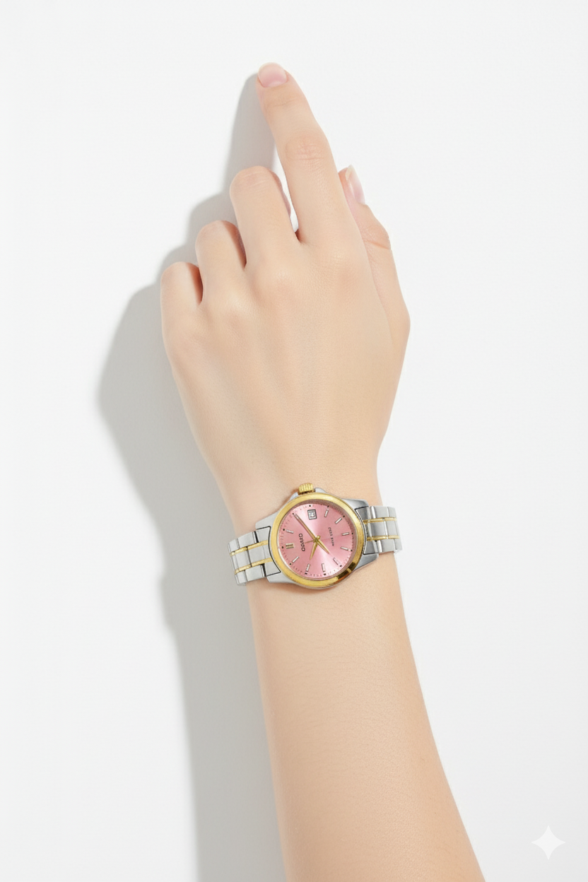 Montre Casio Femme Classique Bicolore Rose LTP