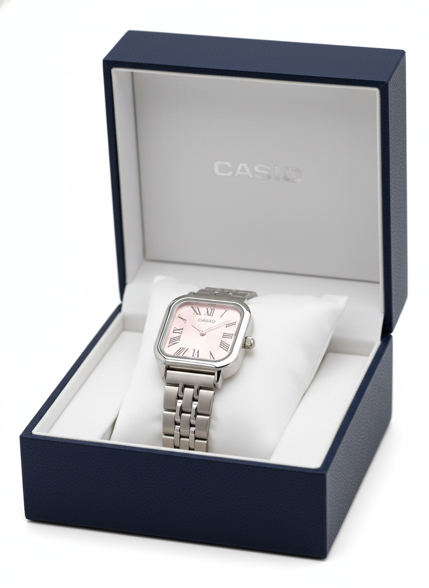 Montre Casio Femme Élégance Carrée Rose LTP-E157