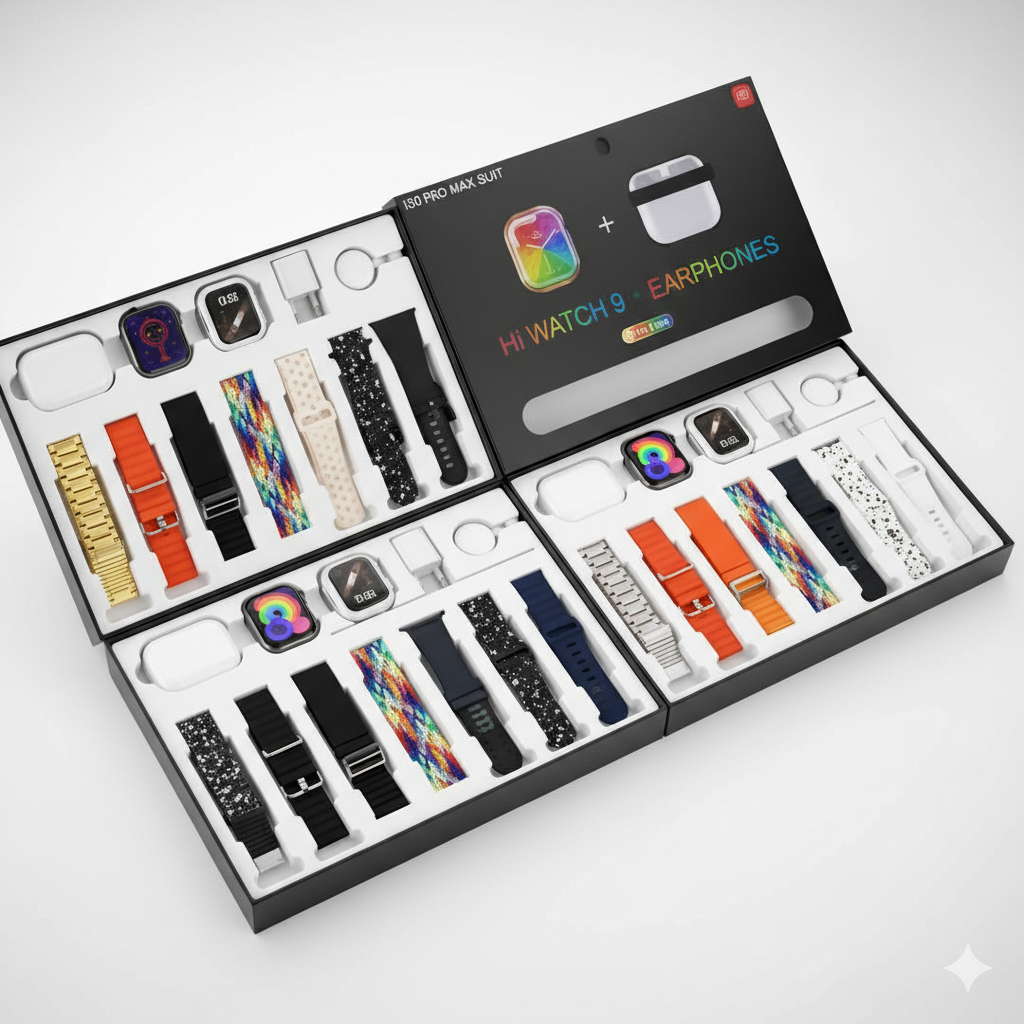 Montre connectée I30 Pro Max 11 en 1 + AirPods + 7 bracelets