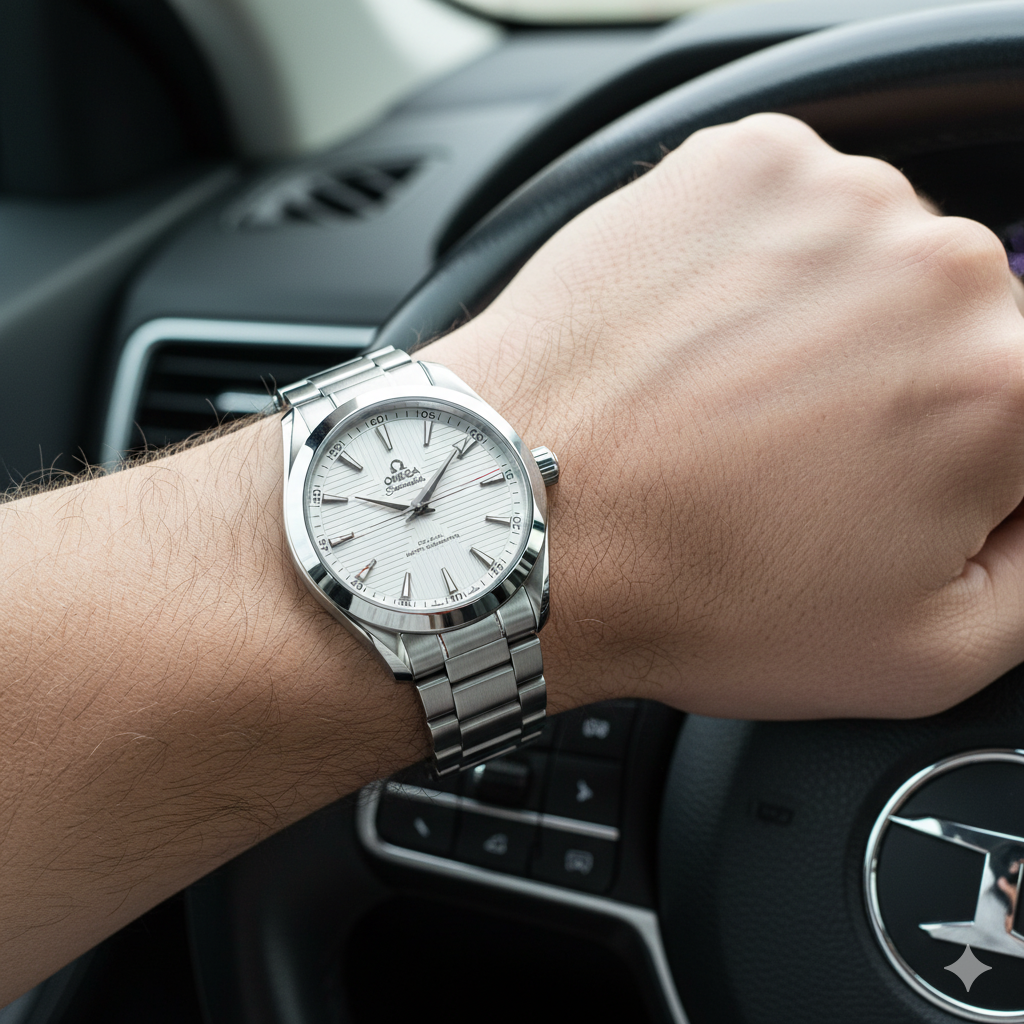 Omega Seamaster Aqua Terra Cadran Argent – Montre de Luxe pour Homme