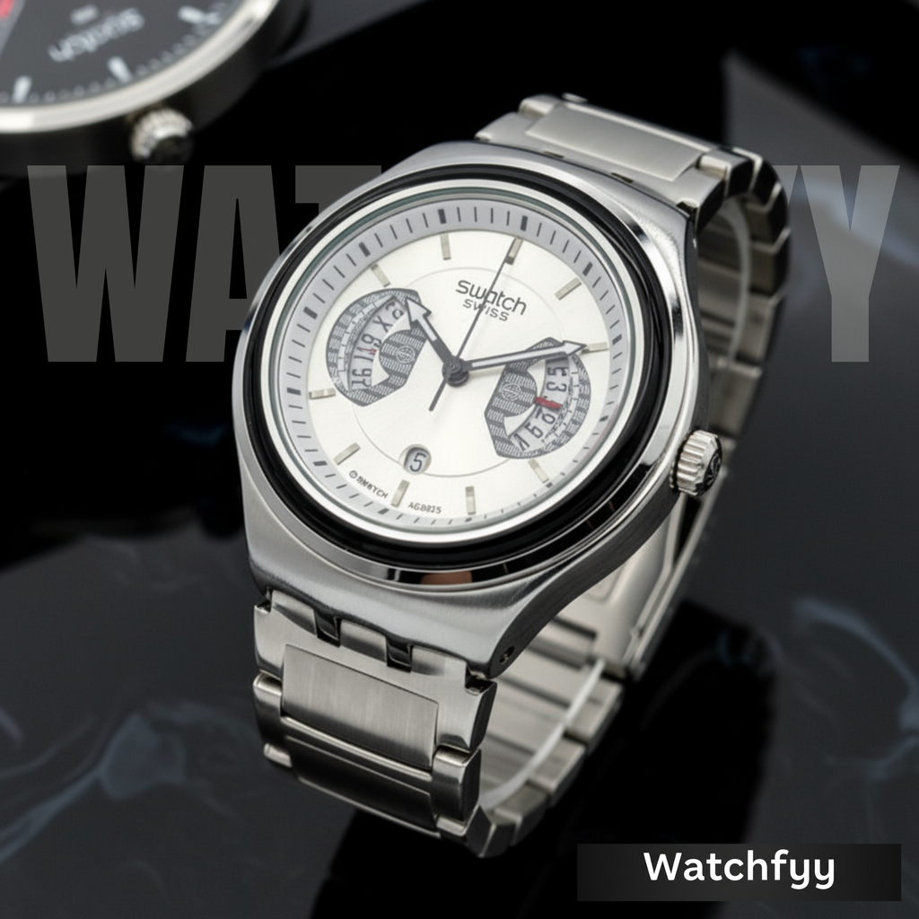 Montre Homme Swatch Irony Chrono Cadran Argent - YVS488G